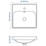 ORRSJÖN Lavabo semiempotrado+trampa agua, blanco, 51x50 cm