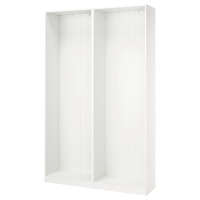 PAX 2 estructuras de clóset, blanco, 150x35x236 cm