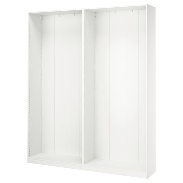 PAX 2 estructuras de clóset, blanco, 200x35x236 cm