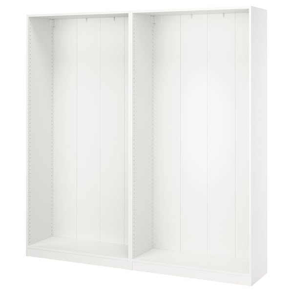 PAX 2 estructuras de clóset, blanco, 200x35x201 cm