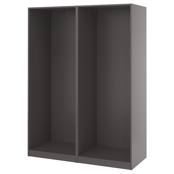 PAX 2 estructuras de clóset, gris oscuro, 150x58x201 cm