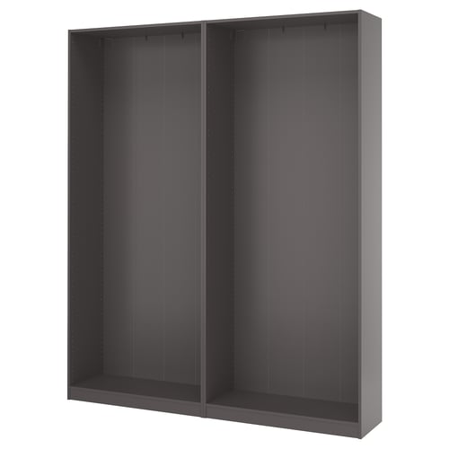 PAX 2 estructuras de clóset, gris oscuro, 200x35x236 cm