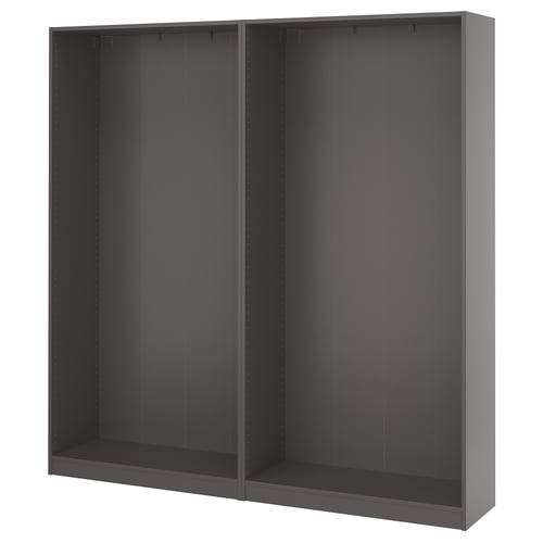 PAX 2 estructuras de clóset, gris oscuro, 200x35x201 cm