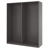 PAX 2 estructuras de clóset, gris oscuro, 200x58x236 cm