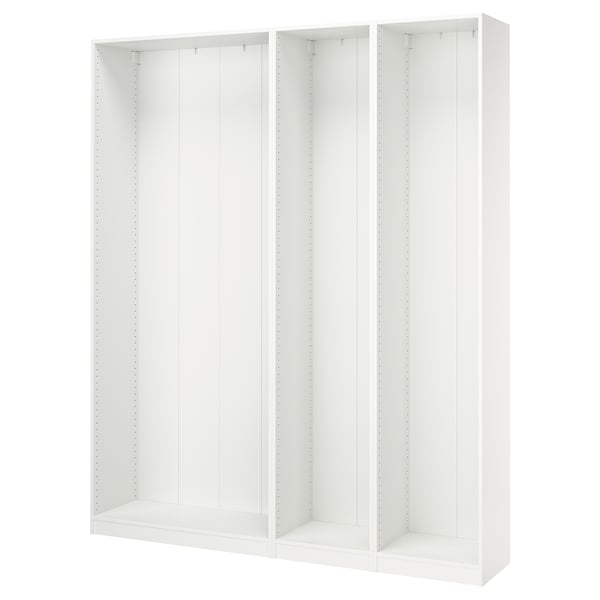 PAX 3 estructuras de clóset, blanco, 200x35x236 cm