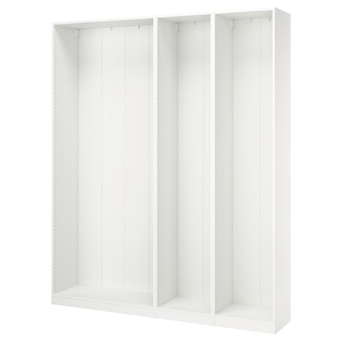 PAX 3 estructuras de clóset, blanco, 200x35x236 cm