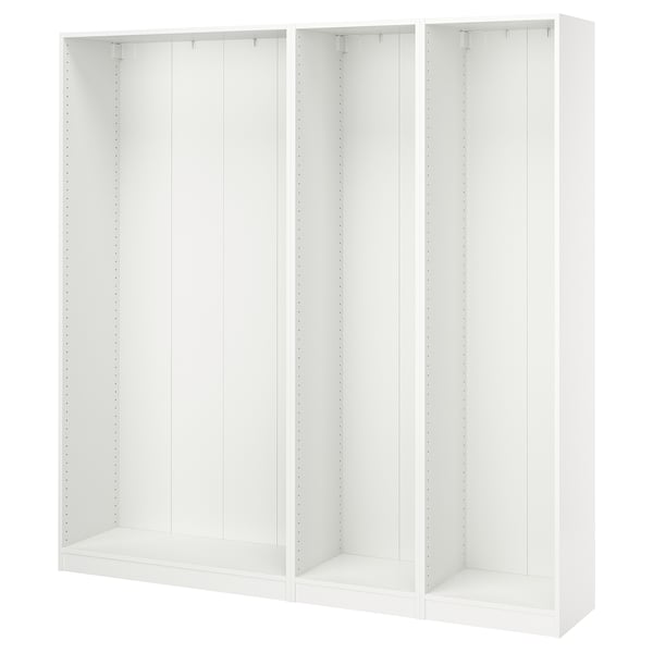 PAX 3 estructuras de clóset, blanco, 200x35x201 cm