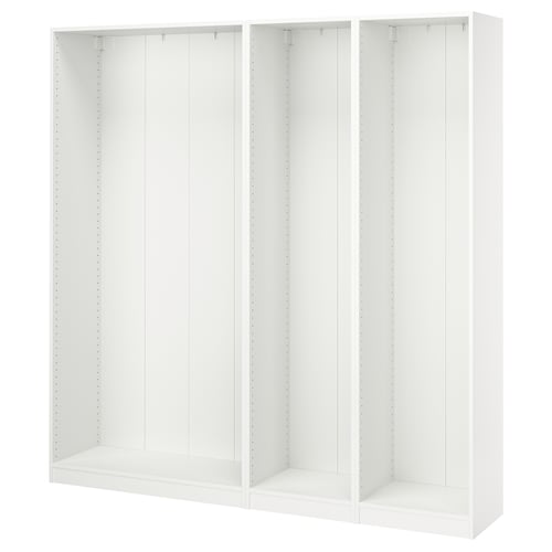 PAX 3 estructuras de clóset, blanco, 200x35x201 cm