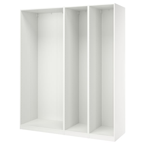 PAX 3 estructuras de clóset, blanco, 200x58x236 cm