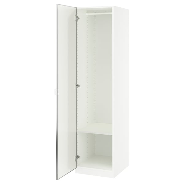 PAX / ÅHEIM Combinación de clóset, blanco/espejo, 50x60x201 cm
