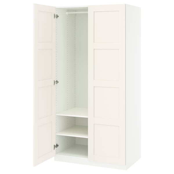 PAX / BERGSBO Combinación de clóset, blanco/blanco, 100x60x201 cm