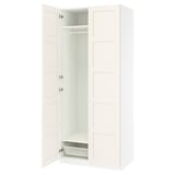 PAX / BERGSBO Combinación de clóset, blanco/blanco, 100x60x236 cm