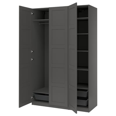 PAX / BERGSBO Combinación de clóset, gris oscuro, 150x60x236 cm