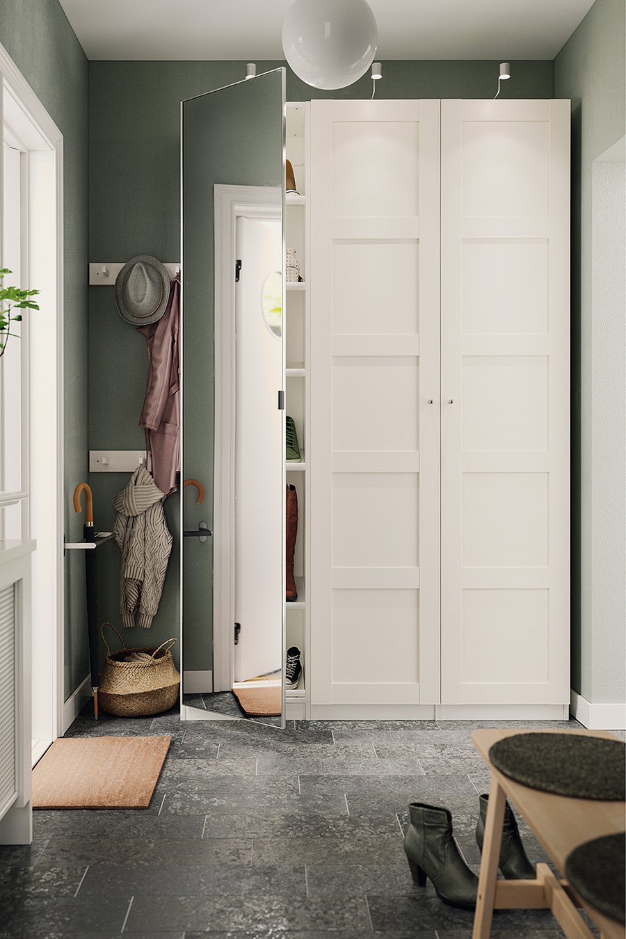 PAX / BERGSBO/VIKEDAL Combinación de clóset - blanco/espejo - IKEA