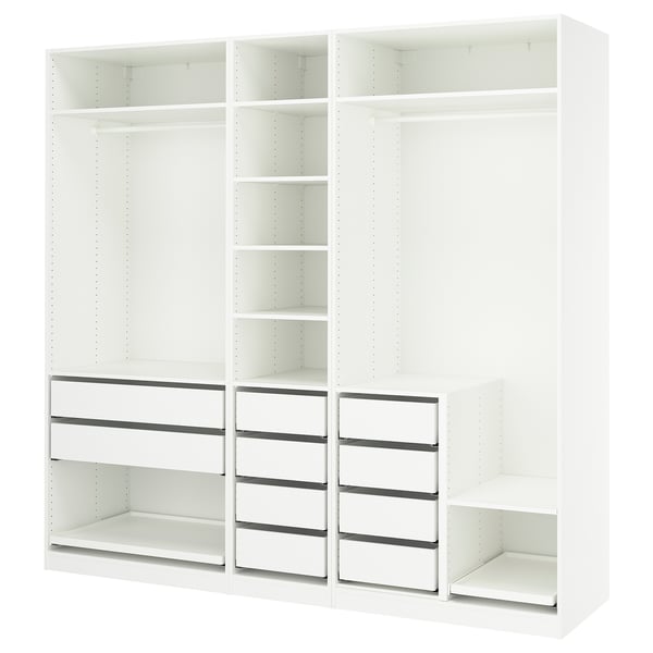 PAX Combinación de clóset, blanco, 250x58x236 cm