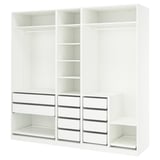 PAX Combinación de clóset, blanco, 250x58x236 cm