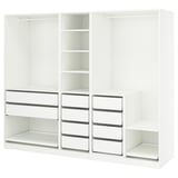 PAX Combinación de clóset, blanco, 250x58x201 cm