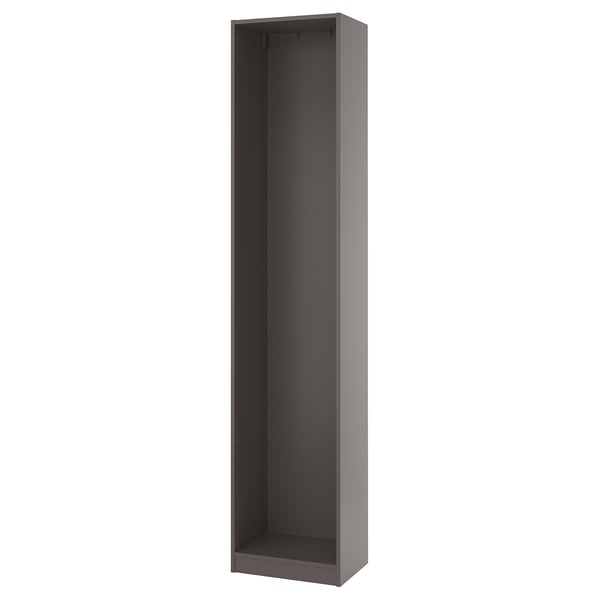 PAX Estructura de almacenaje de pared, gris oscuro, 50x35x236 cm