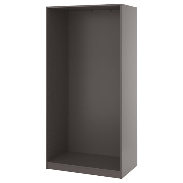 PAX Estructura de almacenaje de pared, gris oscuro, 100x58x201 cm