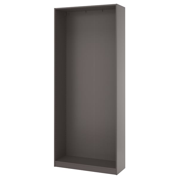 PAX Estructura de almacenaje de pared, gris oscuro, 100x35x236 cm
