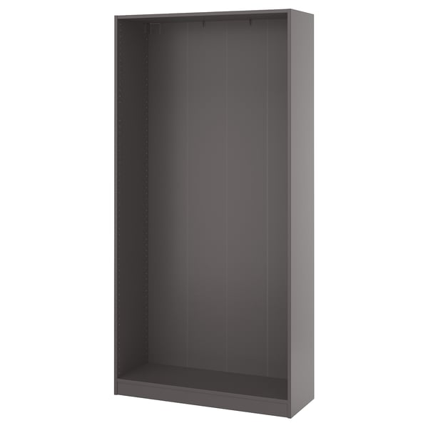 PAX Estructura de almacenaje de pared, gris oscuro, 100x35x201 cm
