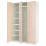 PAX / FARDAL Combinación de clóset, blanco/alto brillo naranja claro, 150x60x236 cm