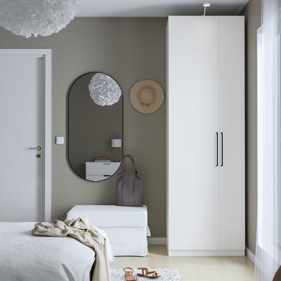 PAX / FORSAND Combinación de clóset, blanco/blanco, 75x60x236 cm
