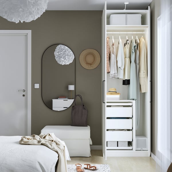 PAX / FORSAND Combinación de clóset, blanco/blanco, 75x60x236 cm