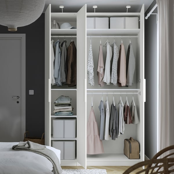 PAX / FORSAND Combinación de clóset, blanco/blanco, 150x60x236 cm