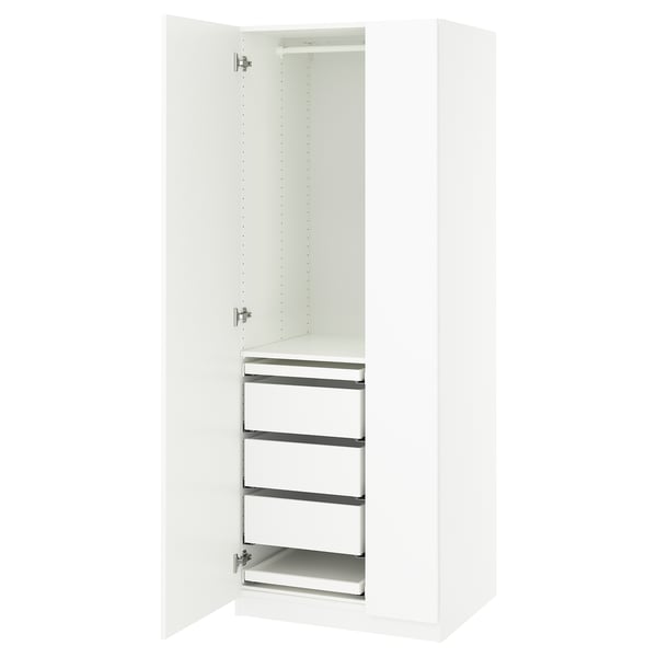 PAX / FORSAND Combinación de clóset, blanco/blanco, 75x60x201 cm