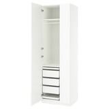 PAX / FORSAND Combinación de clóset, blanco/blanco, 75x60x236 cm