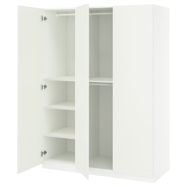 PAX / FORSAND Combinación de clóset, blanco/blanco, 150x60x201 cm