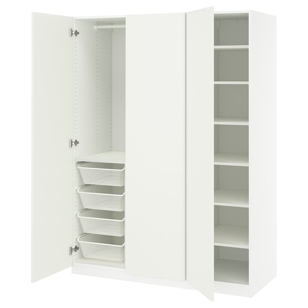 PAX / FORSAND Combinación de clóset, blanco/blanco, 150x60x201 cm