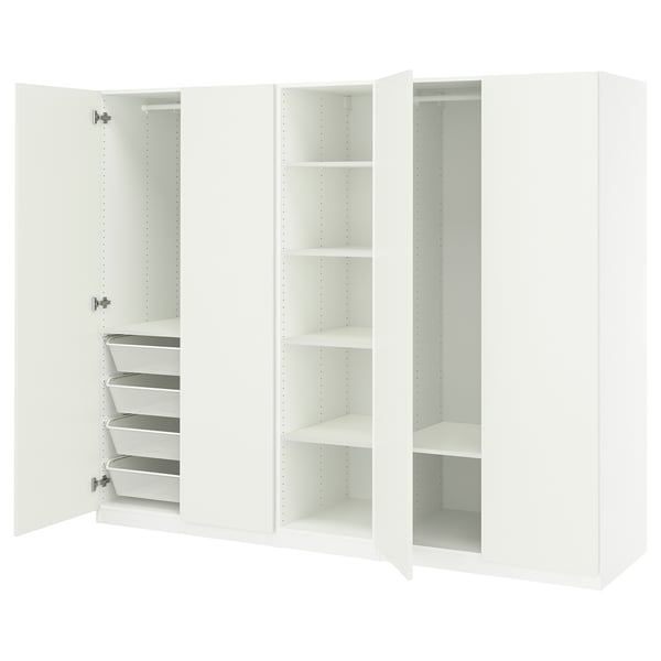 PAX / FORSAND Combinación de clóset, blanco/blanco, 250x60x201 cm