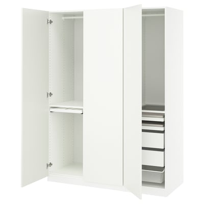 PAX / FORSAND Combinación de clóset, blanco/blanco, 150x60x201 cm