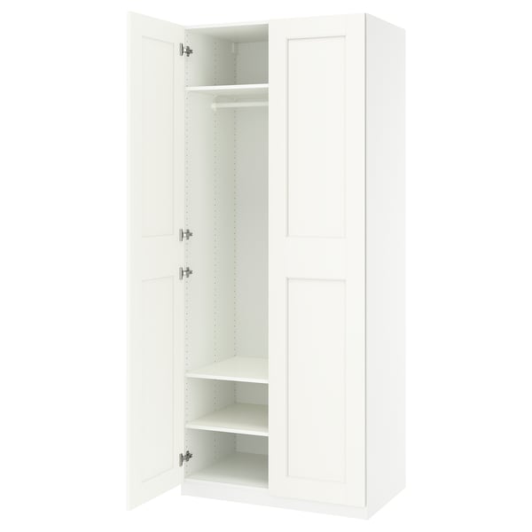 PAX / GRIMO Combinación de clóset, blanco/blanco, 100x60x236 cm