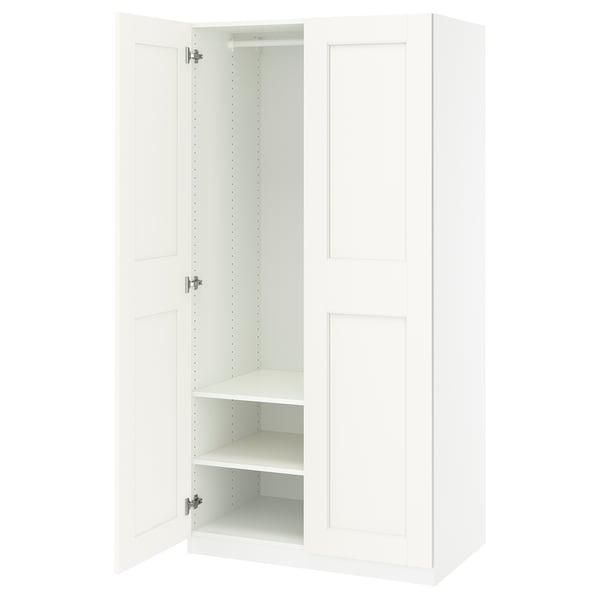 PAX / GRIMO Combinación de clóset, blanco/blanco, 100x60x201 cm