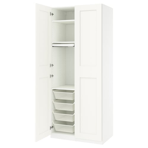 PAX / GRIMO Combinación de clóset, blanco/blanco, 100x60x236 cm