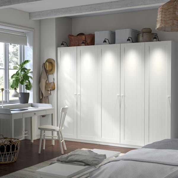 PAX / GULLABERG Combinación de clóset, blanco/blanco, 250x60x201 cm