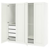 PAX / GULLABERG Combinación de clóset, blanco/blanco, 200x60x201 cm