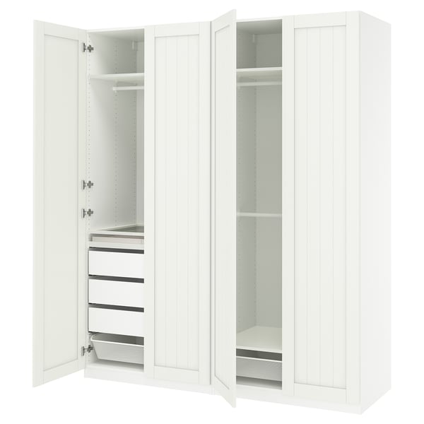 PAX / GULLABERG Combinación de clóset, blanco/blanco, 200x60x236 cm