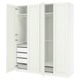 PAX / GULLABERG Combinación de clóset, blanco/blanco, 200x60x236 cm