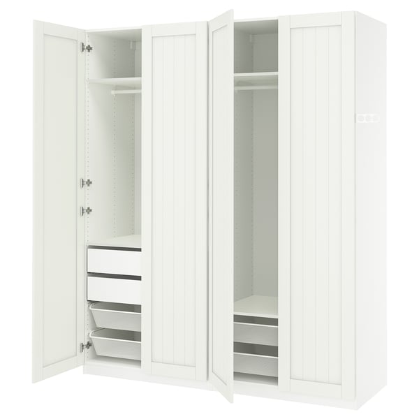 PAX / GULLABERG Combinación de clóset, blanco/blanco, 200x60x236 cm