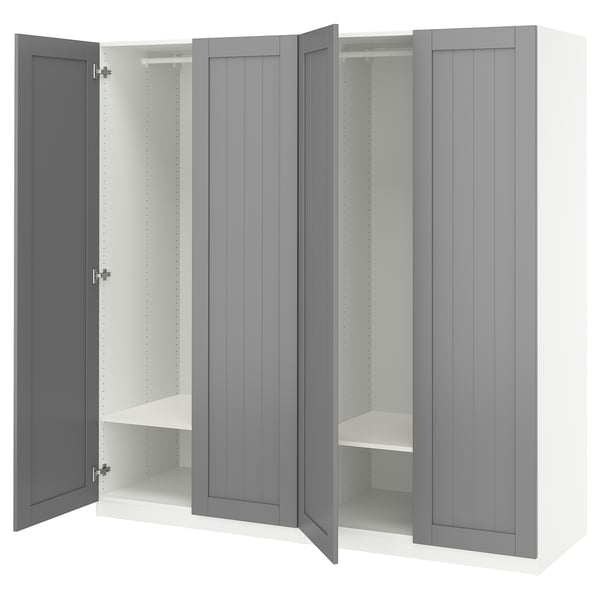 PAX / GULLABERG Combinación de clóset, blanco/gris, 200x60x201 cm