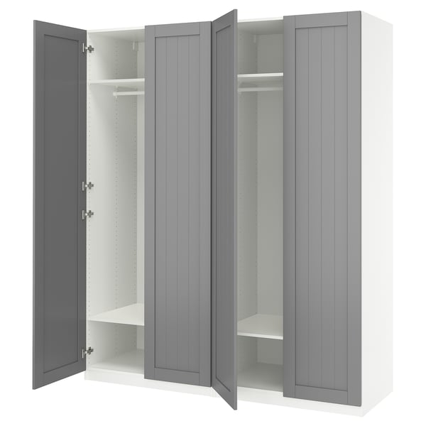 PAX / GULLABERG Combinación de clóset, blanco/gris, 200x60x236 cm