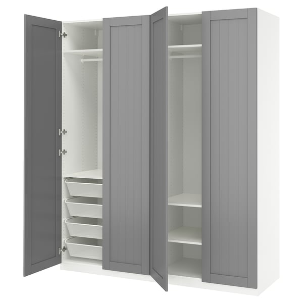 PAX / GULLABERG Combinación de clóset, blanco/gris, 200x60x236 cm
