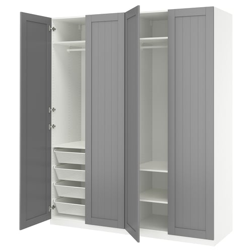 PAX / GULLABERG Combinación de clóset, blanco/gris, 200x60x236 cm