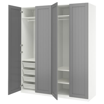 PAX / GULLABERG Combinación de clóset, blanco/gris, 200x60x236 cm