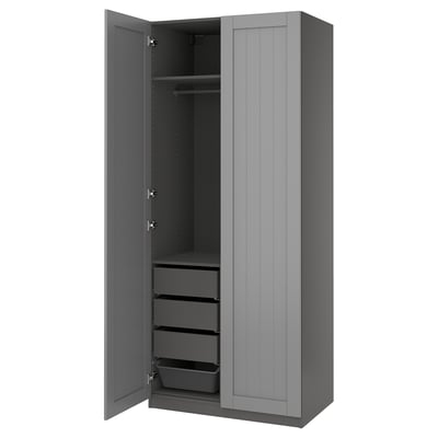PAX / GULLABERG Combinación de clóset, gris oscuro/gris, 100x60x236 cm