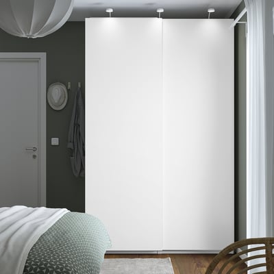 PAX / HASVIK Clóset con puertas correderas, blanco/blanco, 150x66x236 cm